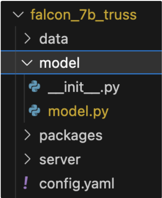 LLM deployment made easy with Truss. Folder structure for containerizing the Falcon-7B language model on Google Cloud.