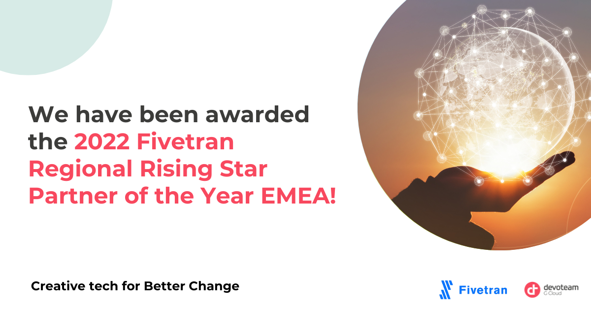 Devoteam named 2022 Fivetran Regional Rising Star Partner of the Year EMEA