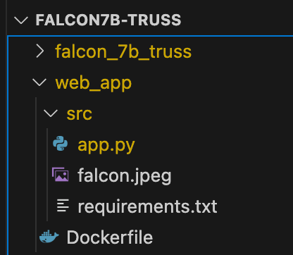 File structure for a Gradio web app used to interact with a deployed language model. Essential for LLM deployment.