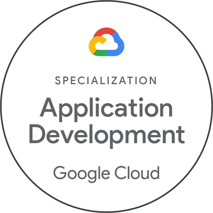 Google Cloud Application Development Specialisation badge