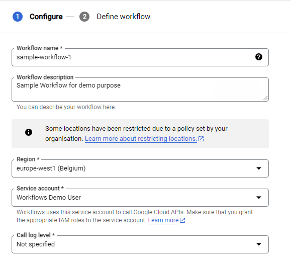 Building a Dependent Cloud Workflow - first example