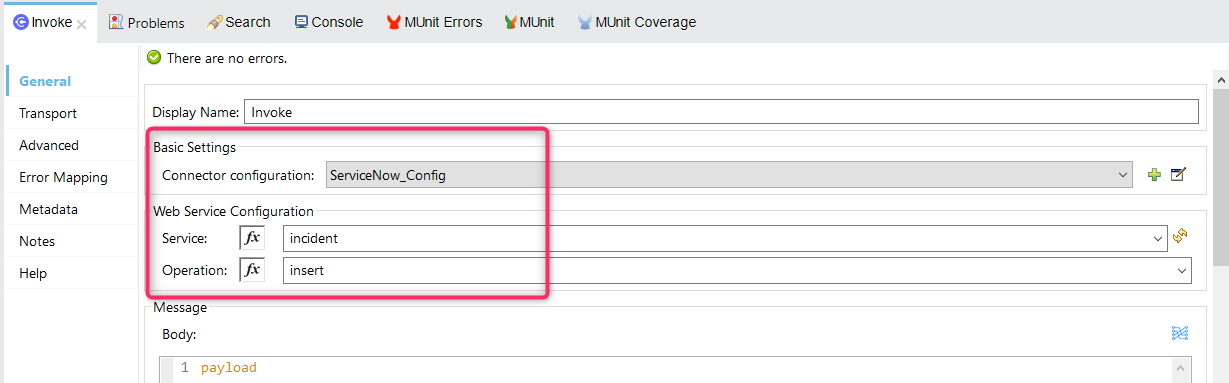 Servicenow Configuration Details