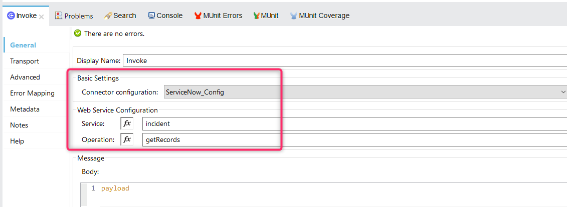 Servicenow Configuration Details