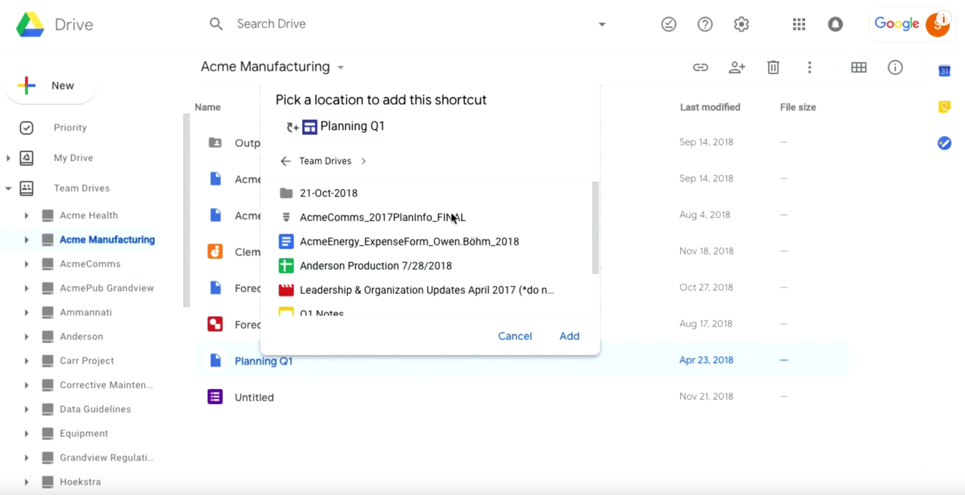 Drive announcements Next '19 G Suite