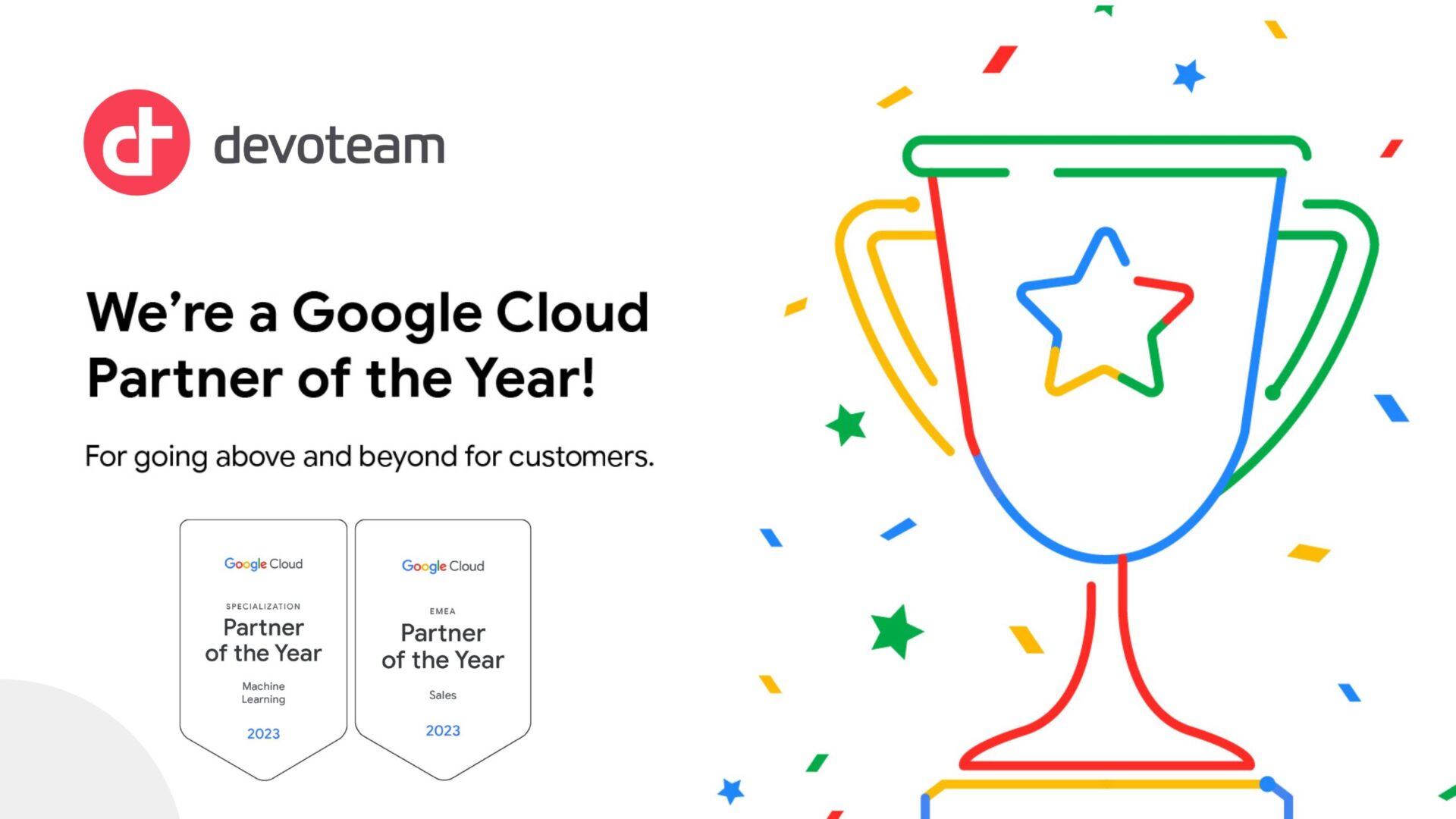 Devoteam Wins Google Cloud Sales Partner of the Year – EMEA Award & receives recognition as Machine Learning leader 