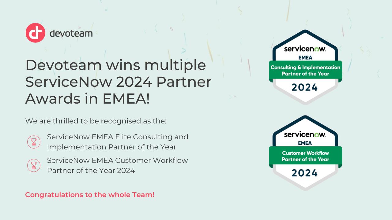 Devoteam wins multiple ServiceNow 2024 Partner Awards in EMEA