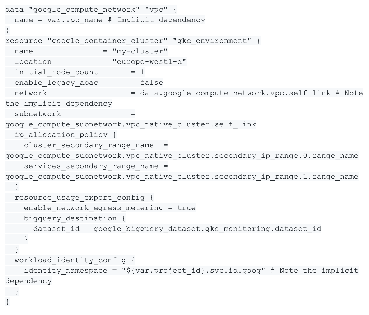 Terraform dependencies resources